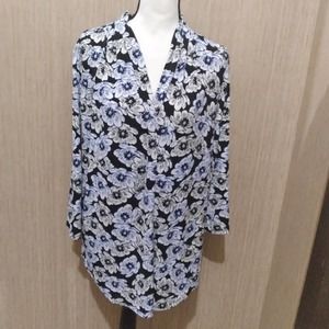 Charter Club floral v-neck blouse sz XXL